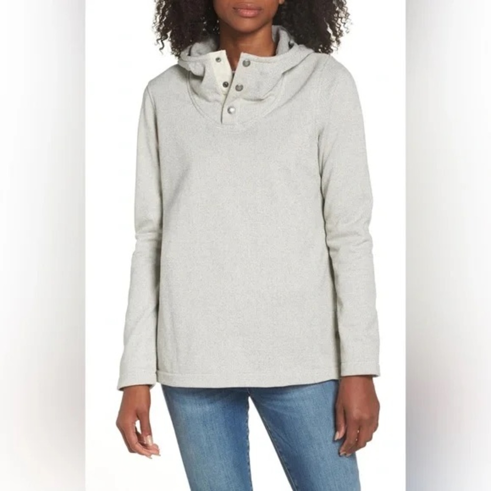 The North Face Knit Stitch Fleece Pullover Hoodie Wild Oat Heather Size Medium